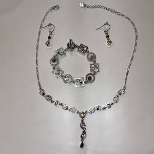 M4M necklace Y shape/bracelet geometric shapes toggle closure/earring set